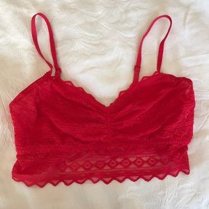PINK Victoria Secret red lace bralette